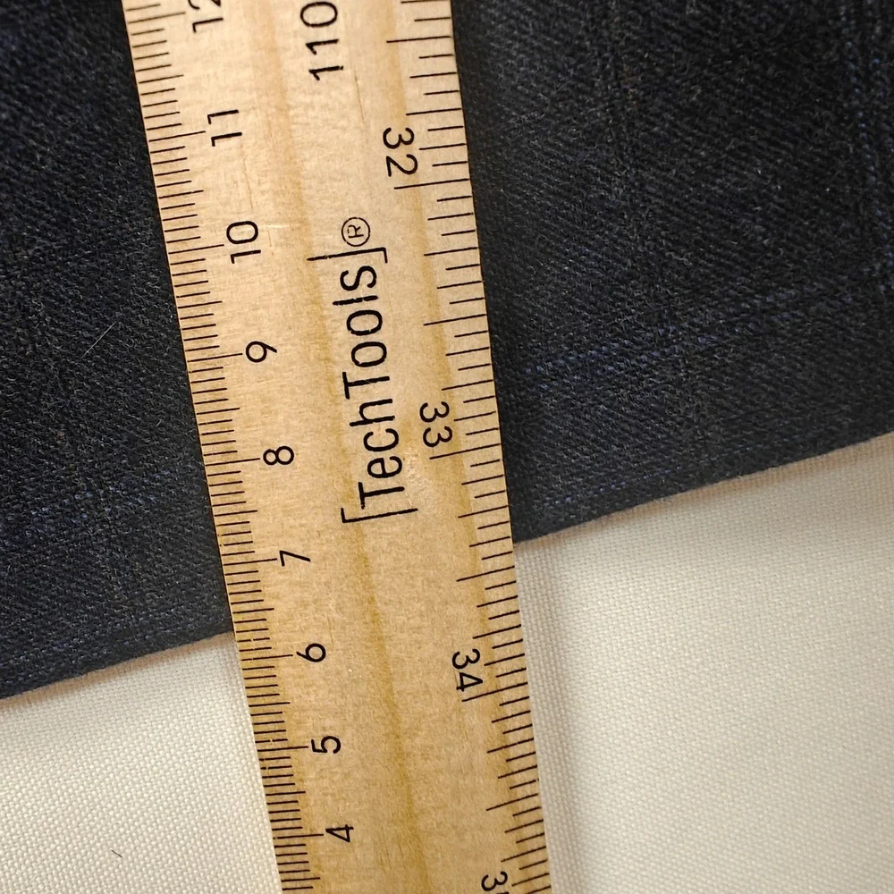 Hickey Freeman GlenCheck Navy Blue GlenPlaid Wool 3 Button Blazer Sport Coat USA